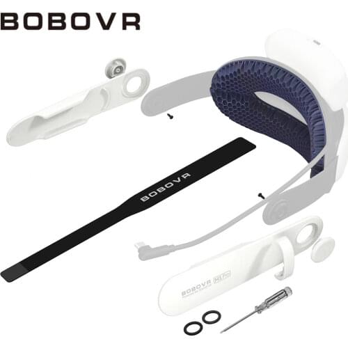 BOBOVR M2 Halo Strap Improve Plate for Oculus Quest 2, Accessories for Quest2 Have Silicone Handle and Head Covers 3M USB Link