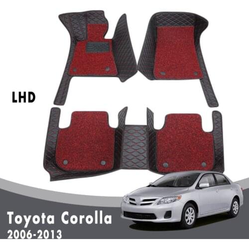 Car Floor Mats Carpets For Toyota Corolla X 10th E140 E150 2013 2012 2011 2010 2009 2008 2007 2006 Double Layer Wire Loop Rugs
