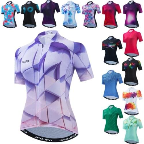 Weimostar Summer Cycling Jersey Women Short Sleeve Mountain Bike Jersey Tops Breathable Bicycle Shirt Road Cycling Clothing Ropa