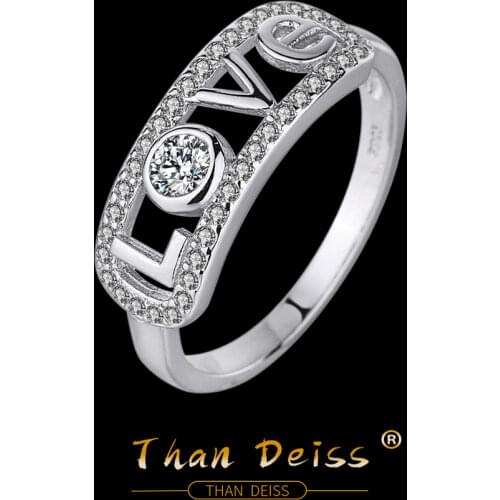 Hot Selling Sizzling Valentines Day gift LOVE Ring s925 Sterling Silver with Diamond Hand Jewelry For Girlfriend