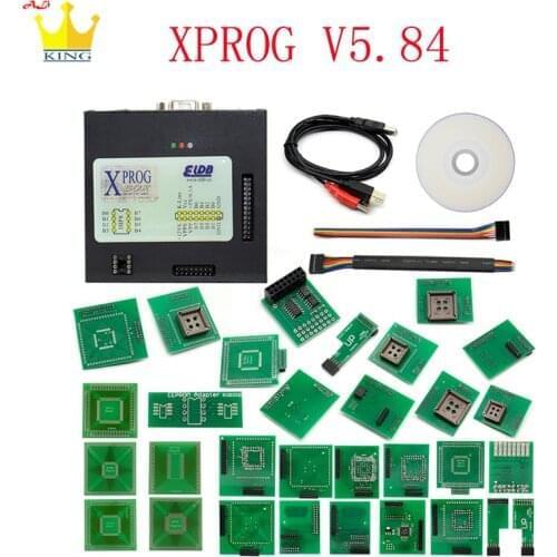 Best Quality Xprog 5.84 ECU Chip Tunning Tool Programmer X Prog-M 5.84 XProg M Box 5.55 XPROG-M ECU Programmer 22pcs Adapters