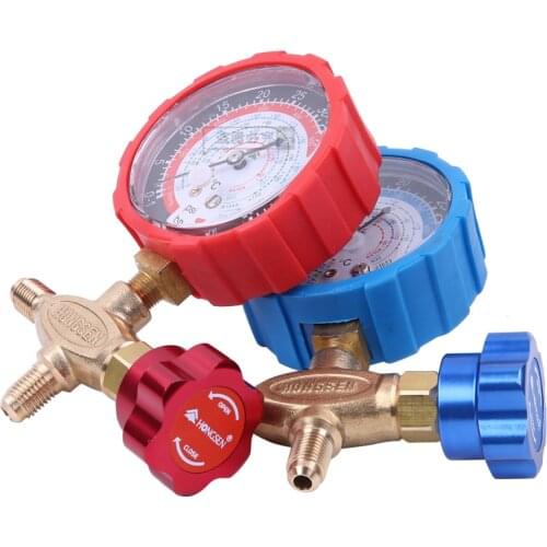 HS-466NAL/H Freon Refrigerant pressure gauge one way manifold gauge for Car AC Airconditioning Conditioner R404A R22 R12 R134a