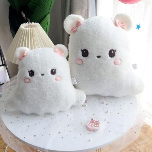 Cartoon Soft Cloud Plush Car Headrest Pillow Toy Car Seat Belt Shoulder Guard Stuffed Doll Sofa Pillow Cushion Baby Sleep Gift