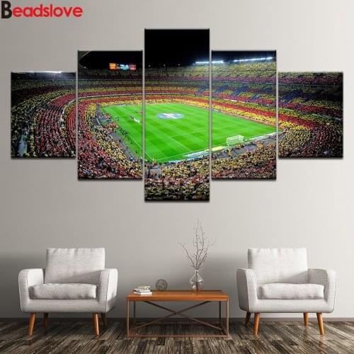 5pcs set DIY 5D Full square round Diamond Painting Spain Fc Barcelona Sports Football Embroidery Cross Stitch Kit Rhinestone