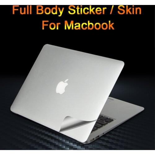 Sanmubaba Laptop Sticker Skin For Macbook Air Pro Retina 11 12 13 15 Full Body Vinyl Stickers Silver Surface Protective Film