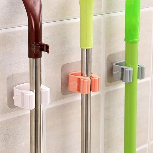 Wall Mop Clip Hanger Home Holder Kitchen Storage Rack Broom Mop Clip Bathroom Organizer Household For Broom Shelf Accessories