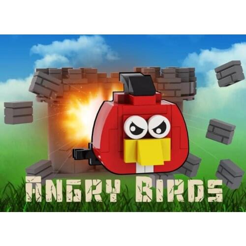 2019 New arrive Creative desktop ornaments red birds brickheadz Cute small gift blocks assembled Original MOC works