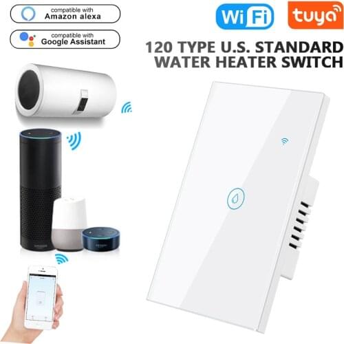 2000W Tuya Wifi Water Heater Switch Smart Touch Wall Switch Panel Timing Remote Control Work With Alexa Google Home US/AU x