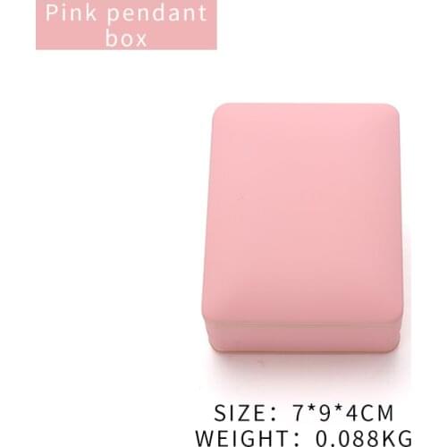 Plastic Paint Led Pink Jewelry Pendent Packaging Gift Box Women Diamond Ring Earring Storage Case 5 Colors For Lover Anniversary