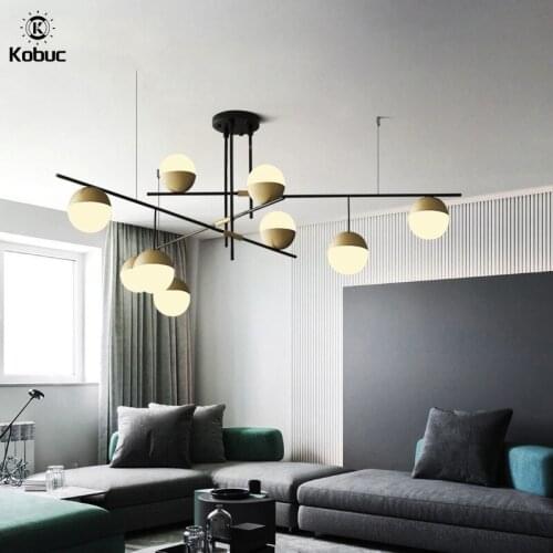 Kobuc Post-Modern Restaurant Pendant Light Art Design 3/9 Balls Gallery Parlor Hotel Hall Decoration Suspension Pendant Light