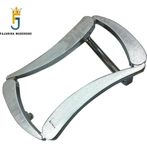 FAJARINA Unique Design Belt Waist Accessories Geometric Pattern Hollowe Stainless Steel Belts Buckles 3.3-3.5cm Wide BCK011