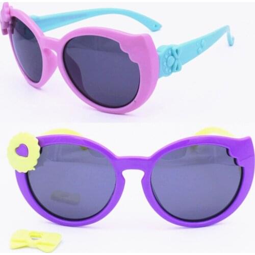 S860 soft and flexible TR90 polarized UV400 walkers shape durable double colors with flower sunglasses for girls