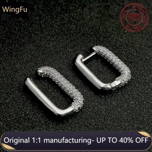 925 sterling silver inlaid zircon rectangular half diamond earrings earrings luxury brand Monaco womens jewelry