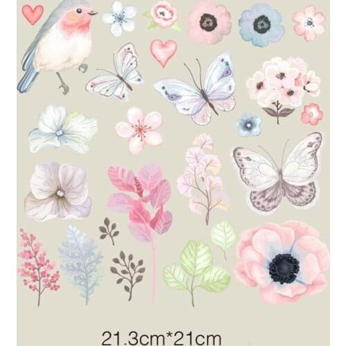 Heat Transfer Colife Cartoon Flower Patches For Clothes Girls'DIY Accessory Decoration Easy Print On T-shirt Dresses