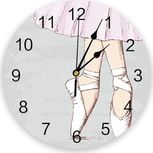 Girl Ballet Skirt Art Creative Wall Clock For Home Office Decoration Living Room Bedroom Kids Room Hanging Watch