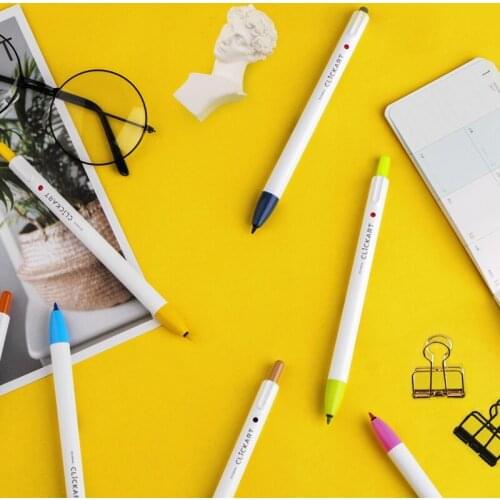 1pcs Japan ZEBRA Clickart Push-type Watercolor Pen WYSS22 Anti-halo Dyeing Student Hand Account Painting Color Anti-dry Hook Pen