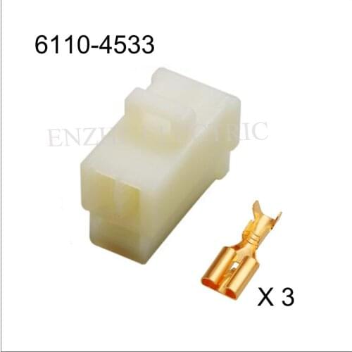 100SET 6110-4533/6120-2033 car female male cable connector socket 3 pin Connector automotive plug include terminal DJ7034-6.3-11