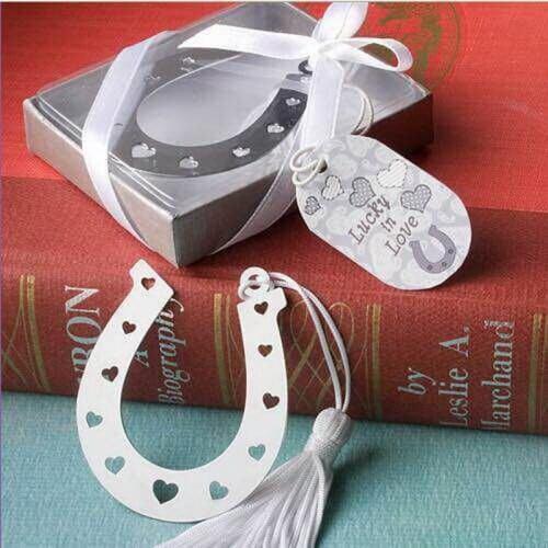 12PCS Love Bookmark Lucky Metal Horseshoe Bookmarks in Gift Box Wedding Birthday Souvenir Baby Shower Favors Party Giveaways