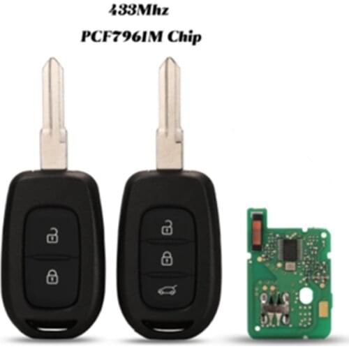 2/3 Button For Renault Symbol Trafic For Dacia Duster Logan Sandero Replacement Fob 433Mhz PCF7961M Chip Remote Car Key