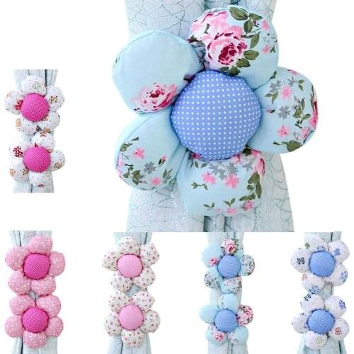 2Pcs/set Cartoon Flower Dot Curtain Buckle Curtain Tieback Creative Curtain Accessories Clip Children Room Curtain Decoration