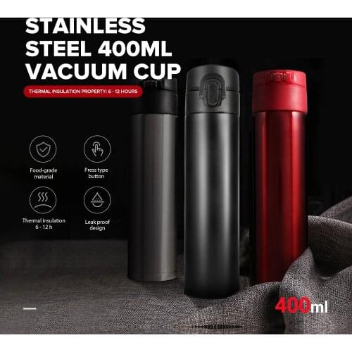 400ml Stainless Steel Water Vacuum Cup Thermal Insulation Water Bottle Vacuum Flasks Thermoses Large Capacity For Outdoor