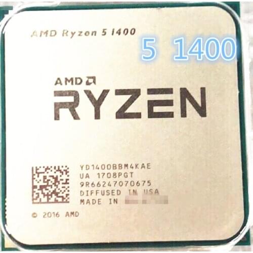 AMD Ryzen 5 1400 R5 1400 3.2 GHz Quad-Core CPU Processor R5-1400 YD1400BBM4KAE Socket AM4