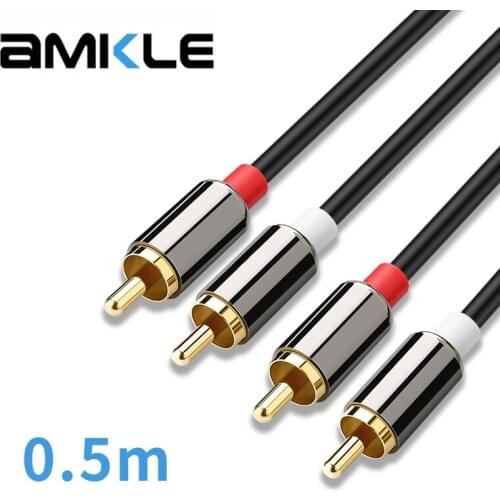 2 RCA to 2 RCA Cable Audio Splitter Stero Sound Adapter male to male for Speaker Amplifier CD Soundbox DVD TV