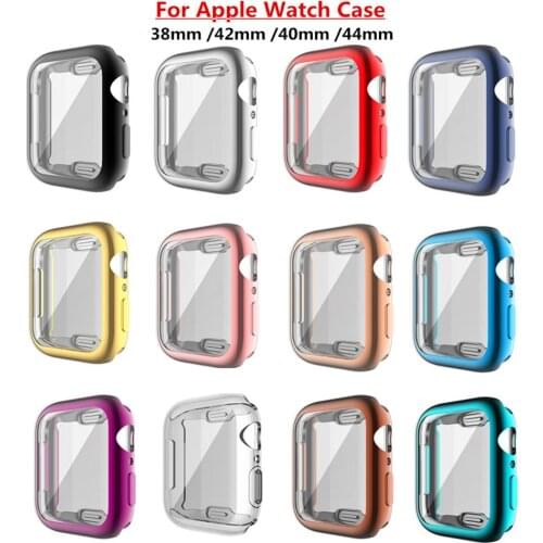 Watch Cover Case for Apple Watch 6/5/4/3/2/1 40mm 44mm All TPU Screen Protector soft cases For iWatch Series 3 2 42mm 38mm