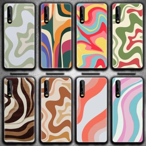 Liquid Swirl Abstract Pattern in Beige Sage Green Phone Case for Huawei P20 P30 P40 lite E Pro Mate 40 30 20 Pro P Smart 2020
