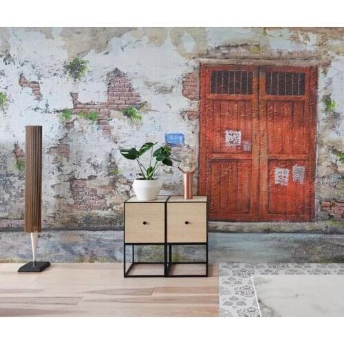 Pure hand-painted oil painting nostalgic old wall art background mural