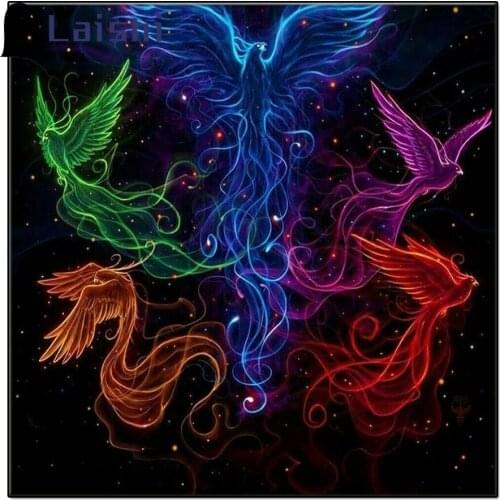 Diy 5d diamond painting Abstraction, phoenix square round diamond mosaic animal home decoration embroidery pattern handmade gift
