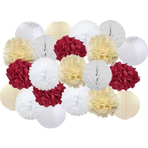 Round Paper Lantern Window Ceiling Decorative Paper Flower Ball Wedding Birthday Party Layout Decoration Hanging Honeycomb Ball