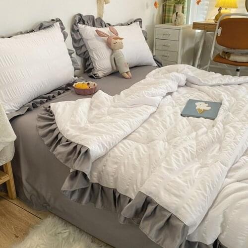 Summer Blanket Four-Piece Set Spring and Autumn Machine Washable Thin Quilt Washed Cotton Single Double Air-Conditioning