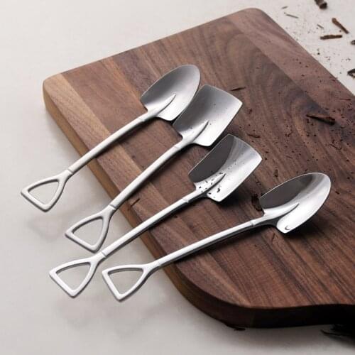 Watermelon Scoops Retro Stainless Steel 304 Ordnance Shovel Food Ice Cream Dessert Coffee Sala Kitchen Tea Coffee Salad Spoons