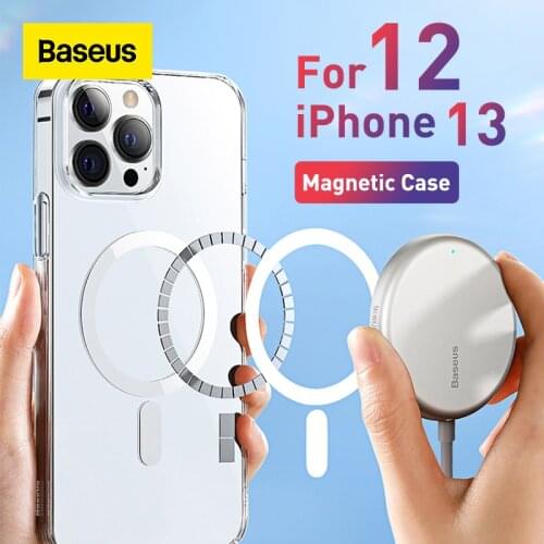 Baseus Magnetic Phone Case For iPhone 13 12 Pro Max Support Wireless Charging Back Case Transparent Protect Cover For iPhone2021