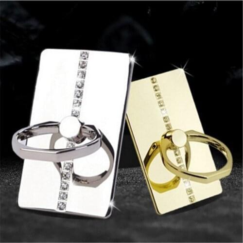 360 Degree Reuse Metal Diamond Finger Ring Mobile Phone Stand Holder Mobile SmartPhone Holder For iPhone Huawei All Phone