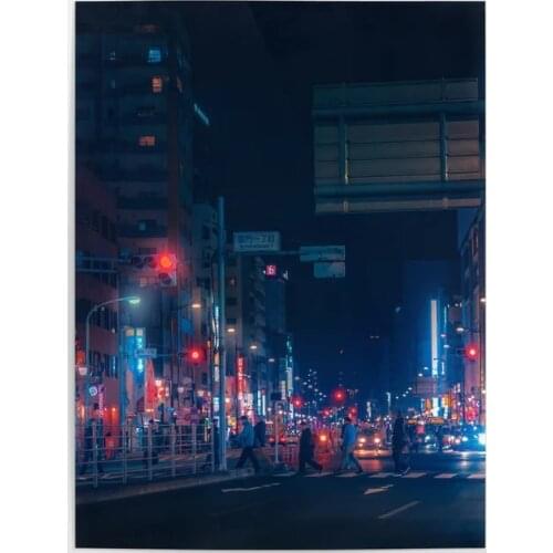 Modular Pictures Home Crosswalk Decor Wall Tokyo Artwork Modern Japan Canvas Night Prints Painting Poster For Bedroom No Frame