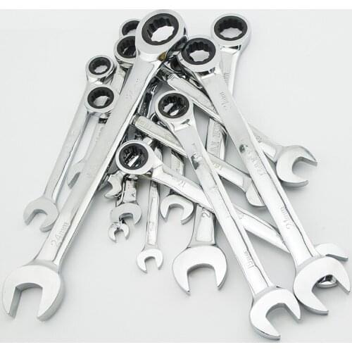 Ratchet Combination Metric Wrench Set Fine Tooth Gear Ring Torque and Socket Wrench Set Nut Tools for Repair A Set of Wrench