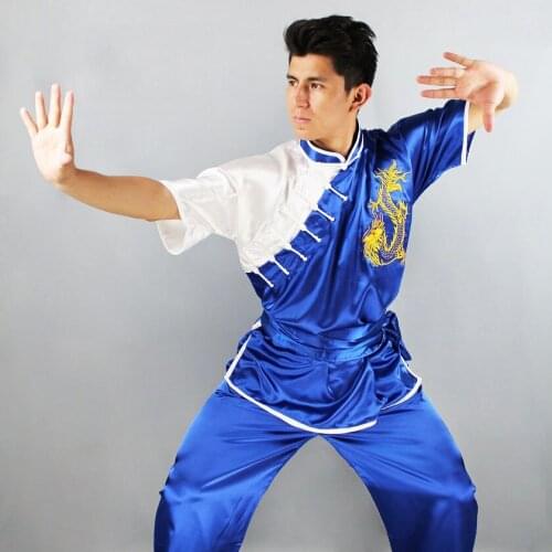 Tai Chi martial arts clothing performance clothing short-sleeved embroidered costume martial arts kung fu exhibition match