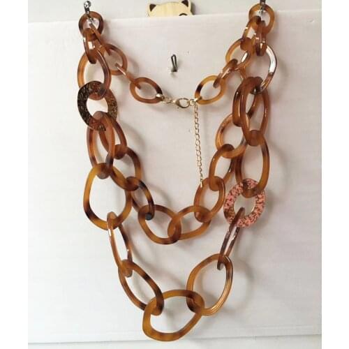 Multilayer Acrylic Necklace European Style Long Clavicle Chain New Bohemian Accessories