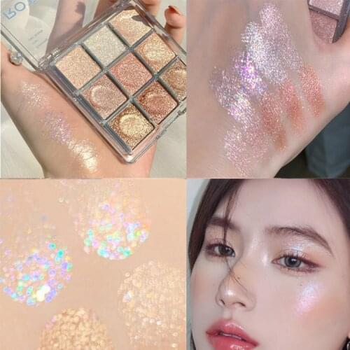 9 Colors Shimmer and Shine Eyeshadow Makeup Palette Glitter Matte Eye Shadow Pallete Long Lasting Shiny Eye Pigment Maquilla NEW