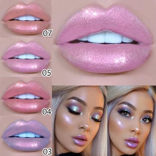 6 Colors Sexy Shimmer Liquid Lip Gloss Shiny Luminous Polarized Lipstick Mermaid Pigment Polarized Lipgloss Lip Plumper Makeup