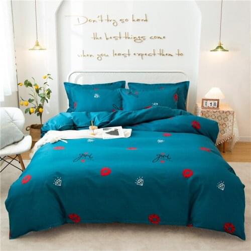 Nordic Bedding Set Leaf Printed Bed Linen Sheet Plaid Duvet Cover 240x220 Single Double Queen King Quilt Covers Sets Bedclothes