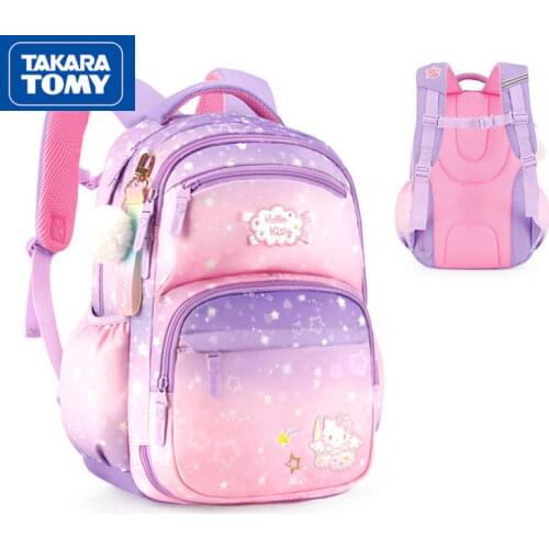 TAKARA TOMY Fashionable Waterproof Wearable Comfortable Cartoon Hello Kitty Lightweight Casual Childrens Burden Relief Backpack