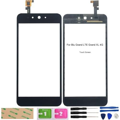 5.5'' Touch Glass Screen For Blu Grand LTE Grand XL 4G Touch Screen Digitizer Panel Assembly Lens Sensor Tools 3M Glue