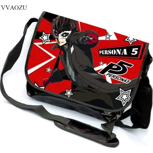 Persona 5 Handbag Anne Takamaki Kurusu Akira Joker Cosplay Cartoon Canvas Messenger Bag Students Shoulder Bag for School