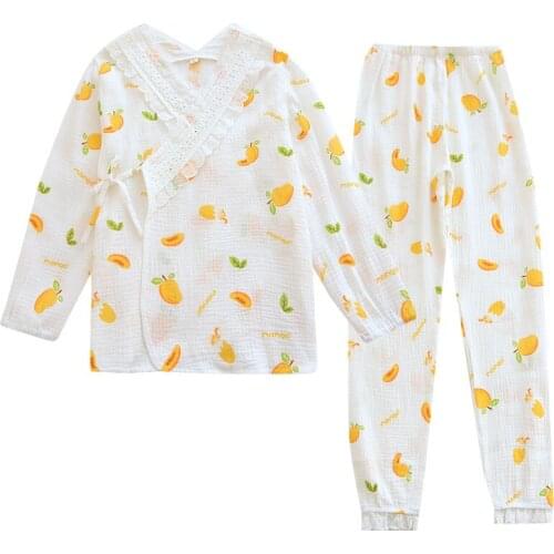 Pregnant Woman Loose Comfortable Soft Pajamas Suit Summer Home Clothes Loungewear Breathable Cotton Cardigan Pajama Sleepwear