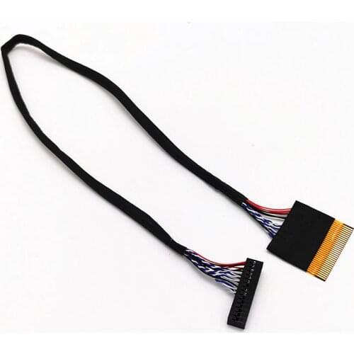 Universal LVDS cable 30pin FPC FFC turn DuPont interface 1ch 8bit left/right power supply for AU/LG/Samsung etc.LCD panel