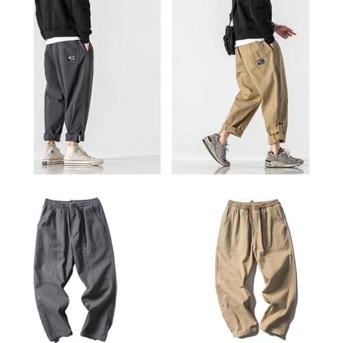 Spring and autumn new casual mens trousers Korean street solid color trend straight loose basic versatile straight trousers