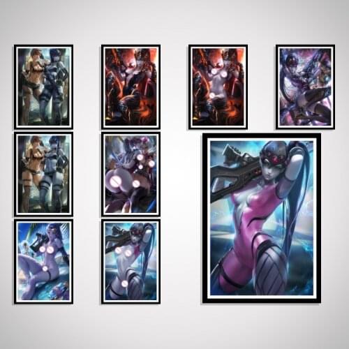 Widowmaker Anime Video Game Sexy Nude Kawaii Art-Poster Decor Home Silk Prints Custom Picture Canvas For Living Room